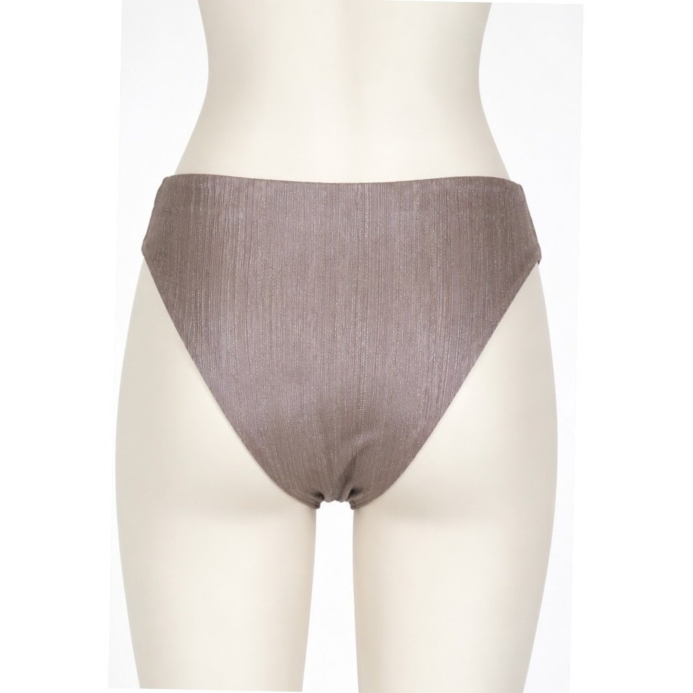 Andie Swim The 90s High Waist Bikini Bottom Brown Gold Metallic Cheeky Est Small - Picture 2 of 6